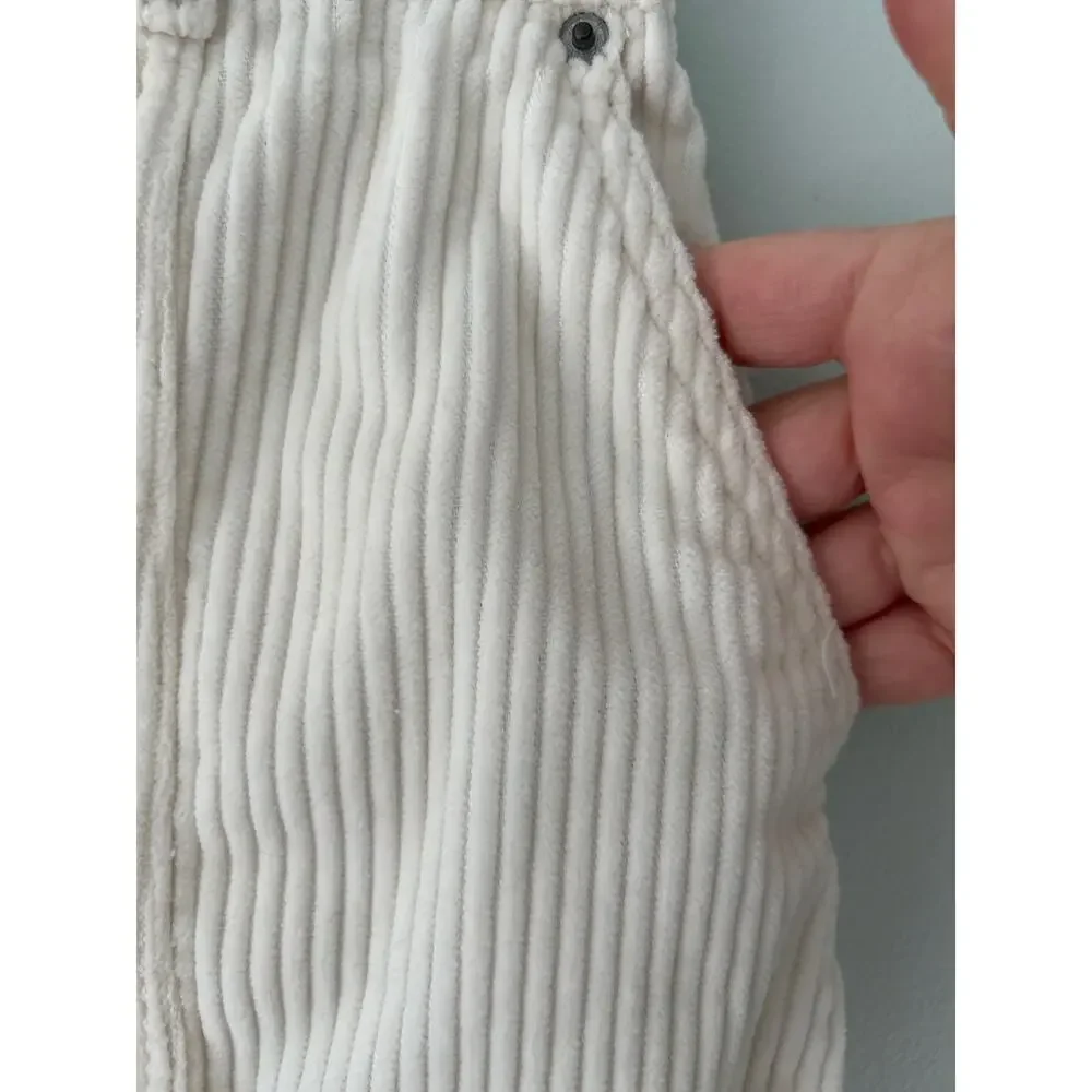 Abercrombie & Fitch Cream Corduroy Button Front Mini Skirt Extra Small